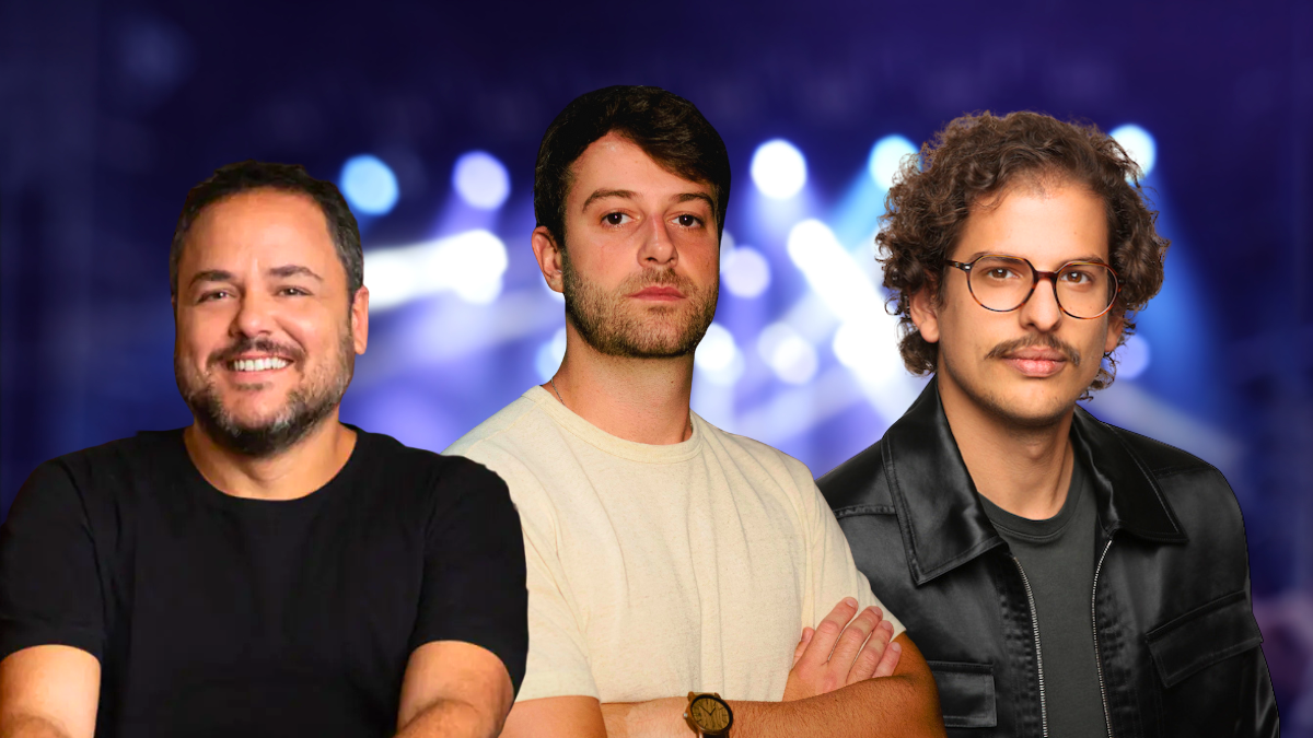 Bruno Vieira da Rocinante, Luiz Guilherme Niemeyer da Bonus Track e Pedro Kurtz da Deezer refletem sobre cenário da música em 2026 - Imagem: Divulgação